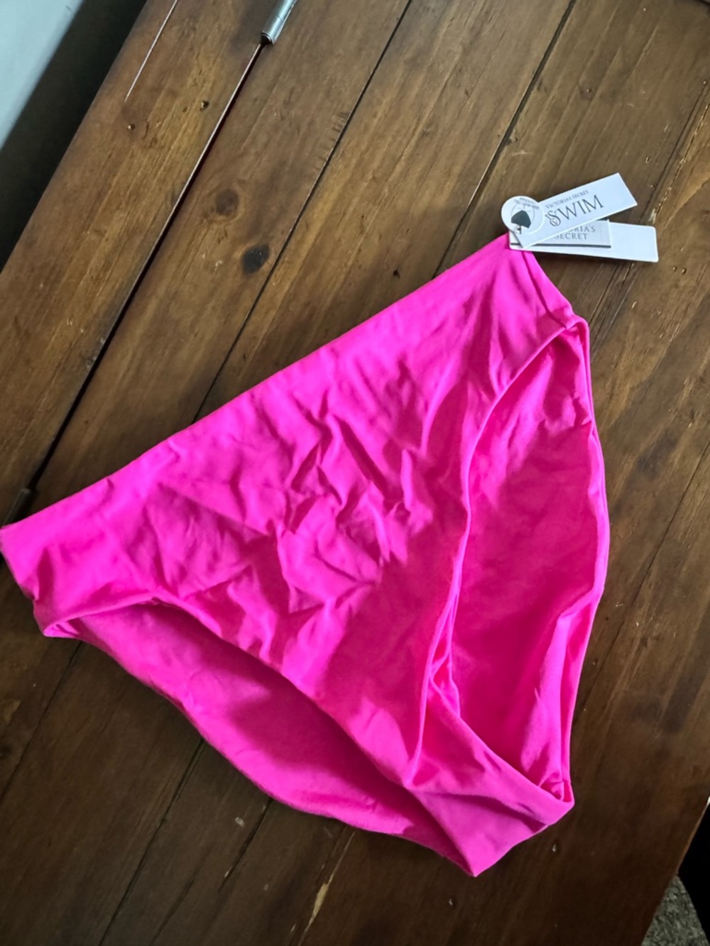 Victoria's Secret Bright Pink High Waist full coverage Bikini Bottom Medium NWT